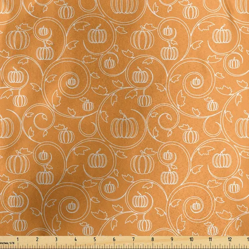 Vista 66 de Ambesonne The Yard, tela de calavera colorida con temática de Halloween, diseño de calavera y huesos cruzados, divertido estampado de dibujos