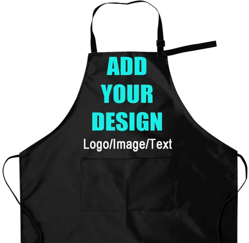 Vista 9 de Personalized Custom Apron For Women Men Kitchen Cooking Aprons Customized with Pockets Name Text Logo Picture