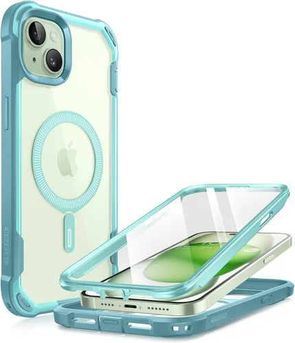 Vista 13 de i-Blason AresMag - Funda protectora transparente para iPhone 15/14/13 de 6.1 pulgadas, compatible con MagSafe, a prueba de golpes, con protector