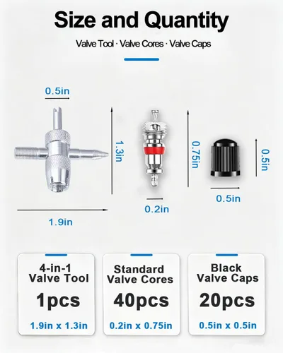 Vista 3 de Riseuvo Herramienta de extracción de vástago de válvula, 40 núcleos de válvula, herramienta de válvula de 4 vías, herramienta de extracción