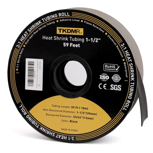 Vista 16 de TKDMR - Tubo termorretráctil de 26 pies y 1/4 pulgadas, relación 3:1, termorretráctil de grado marino, tubo adhesivo para aislamiento de cables