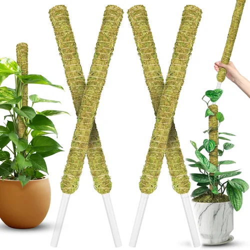Vista 17 de DUSPRO Poste de musgo de malla apilable para plantas trepadoras, soporte de enredadera Monstera, para plantas de interior, palo extensible para 2