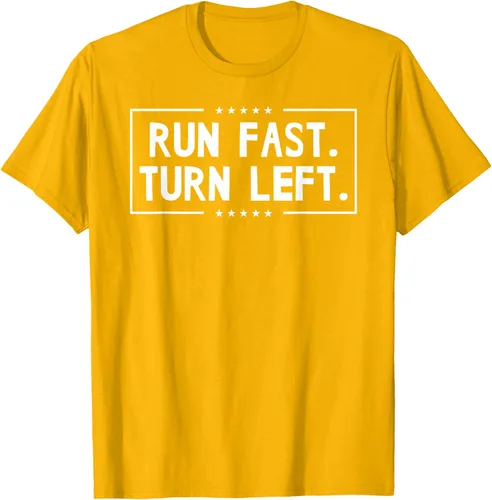 Vista 82 de Run Fast Turn Left - Camiseta para correr de pista y campo