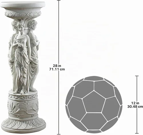 Vista 7 de Design Toscano KY992 Chatsworth Manor Neoclásico Pedestal Columna Soporte para Plantas, Piedra Antigua