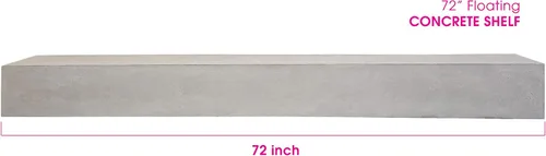 Vista 5 de Da Vinci Stone Craft Repisa de Chimenea Flotante de Hormigón Moderno Tipo Viga (72, Hormigón Gris)