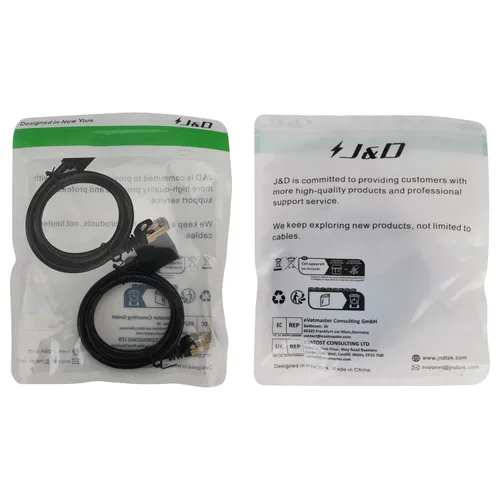 Vista 8 de J&D Cable de extensión Ethernet (paquete de 2), adaptador de cable extensor Ethernet Cat 6 (3 pies), compatible con estándares Cat6, Cat5e, Cat5