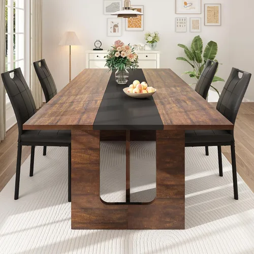 Vista 3 de Squireewo 70IN- Mesa de comedor para 6 personas, impermeable, gruesa