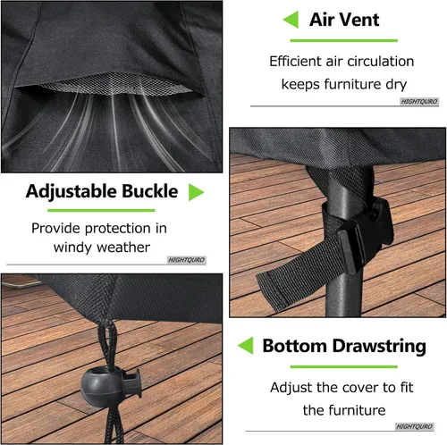 Vista 5 de [Usado] Fundas para muebles de patio impermeables, resistentes 600D, fundas para muebles de exterior para sofá seccional exterior, resistente al