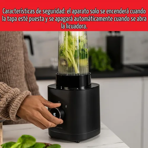 Vista 4 de ZWILLING Enfinigy - Licuadora personal, dientes de piraña con hoja cruzada para una mejor mezcla, batidos, batidos y más, taza de viaje a prueba