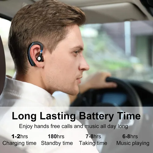 Vista 3 de Auricular Bluetooth, auricular inalámbrico V5.0 Bluetooth auricular ultraligero manos libres para negocios/oficina/conducción