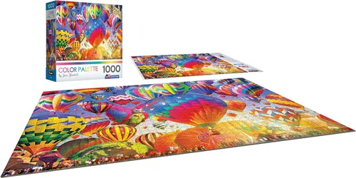 Vista 3 de RoseArt - Paleta de colores - Diversión en globo - Rompecabezas de 1000 piezas para adultos