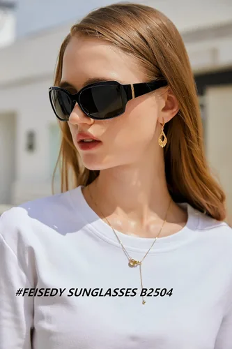 Vista 3 de FEISEDY clásico de gran tamaño polarizado gafas de sol mujeres Wrap Square Shades B2504