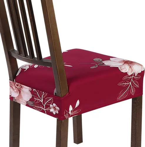 Vista 17 de SearchI Juego de 2 fundas de asiento elásticas para sillas de comedor, suaves, extraíbles y lavables, para sillas de comedor, protector de asiento