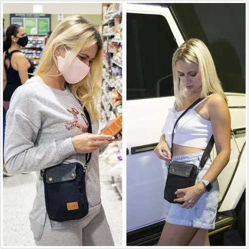 Vista 3 de AOCINA Pequeña bolsa cruzada de viaje, monedero para teléfono, bolso cruzado para mujer, bolso pequeño tipo cartera, monedero pequeño para niñas