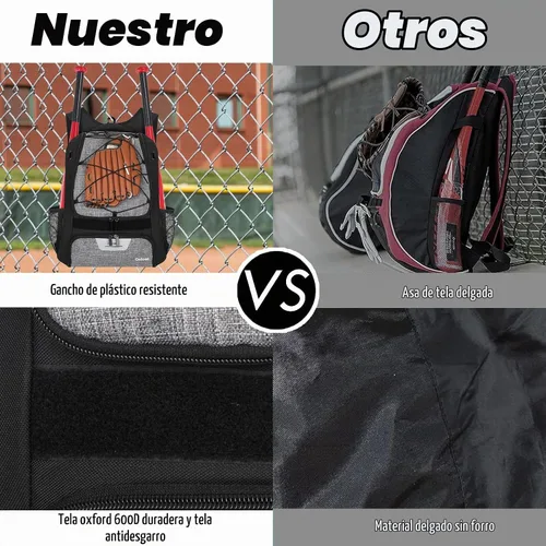 Vista 4 de Goloni Softball bag,Baseball Bag with Shoes Compartment and 2 Bat Holders Gris