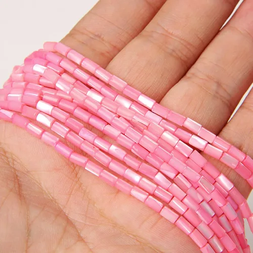 Vista 40 de Los granos naturales del espaciador del tubo del grano de Shell de agua dulce teñidos madre de perlas flojas para la fabricación de la joyería, 1