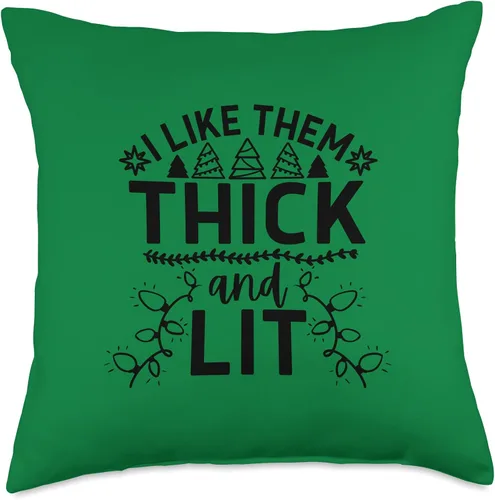 Vista 4 de jovy fits I Like Them - Almohada gruesa y iluminada con luces para árbol de Navidad, 16 x 16 pulgadas, multicolor