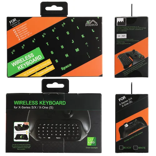 Vista 8 de MoKo Green Backlight Keyboard for Xbox One Controller, Xbox Series XS, Wireless Gaming Chatpad Keypad with USB Receiver&3.5mm Audio Jack, Xbox