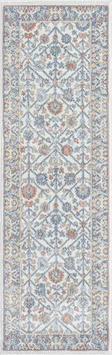 Vista 2 de Fashionwu Alfombra de baño con diseño floral para pasillo, alfombra moderna envejecida para sala de estar, alfombra turca, alfombra estética
