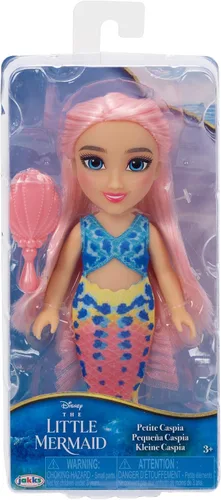 Vista 4 de Disney La Sirenita Caspia - Muñeca pequeña de 6 pulgadas con peine para el pelo