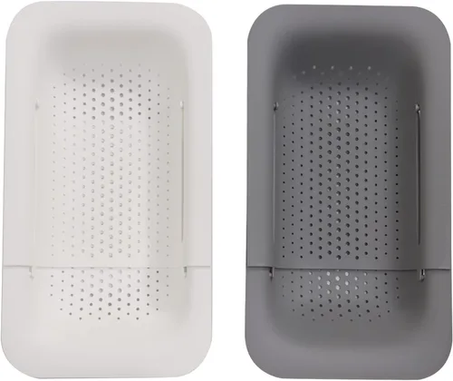 Vista 14 de Coladores y coladores plegables para fregadero y coladores de rejilla sobre el fregadero Colador plegable Colador extendible de plástico para frutas