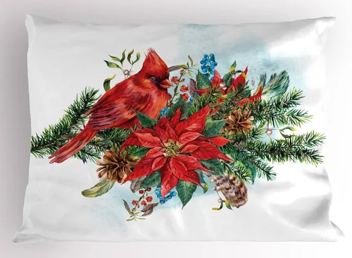 Vista 63 de Lunarable Juego de 2 fundas para almohada de otoño, tema vintage otoñal con estilo granja, ilustración de flores silvestres, artículo de cama