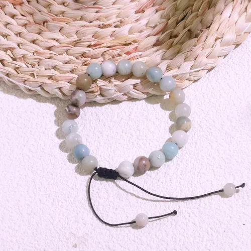 Vista 26 de Pulsera de cristal curativo para mujer de 0.315 in, pulsera de cuentas de cristal natural ajustable hecha a mano, joyería curativa, regalo