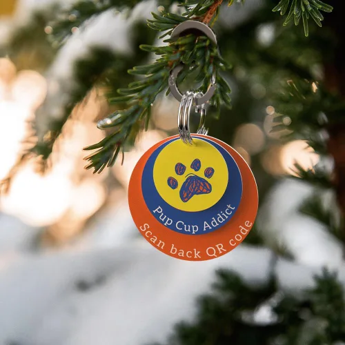 Vista 6 de Etiqueta de identificación de perro personalizada con código QR con almacenamiento de información de mascotas en línea Modifiable