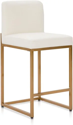 Vista 16 de Sophia & William Taburete de bar negro, altura de mostrador de 24 pulgadas con respaldo, sillas de bar modernas de piel sintética para cocina, 1