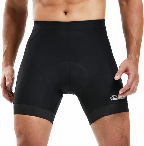 Vista 3 de Souke Sports Pantalones cortos de ciclismo para hombre, con acolchado 4D para bicicleta, MTB Liner Shorts con agarre antideslizante en las piernas