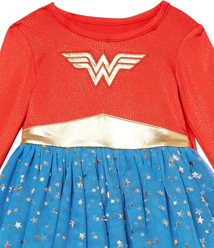 Vista 2 de DC Comics Vestido tutú de superhéroe para bebé, traje de niña con capa extraíble y diadema a juego