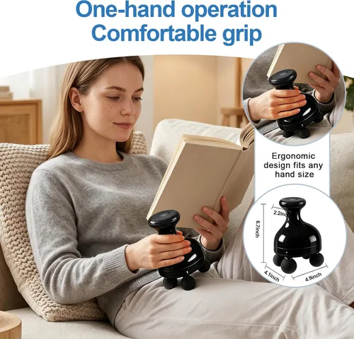 Vista 5 de DEITY 4 Heads Handheld Massage Gun Deep Tissue, Electric Body Massager, Percussion Muscle Massager for Easing Shoulder and Back Tension, with