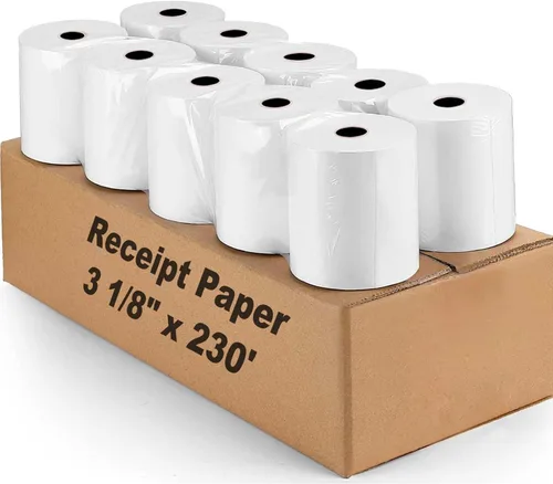Vista 15 de Coopaty Papel térmico de 2 1/4" x 85', papel térmico para caja registradora POS (10 rollos)