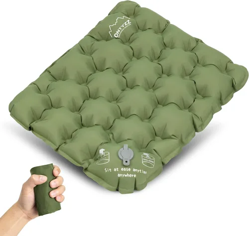 Vista 22 de ONTYZZ Cojín inflable para asiento de avión, ligero 2 piezas Negro