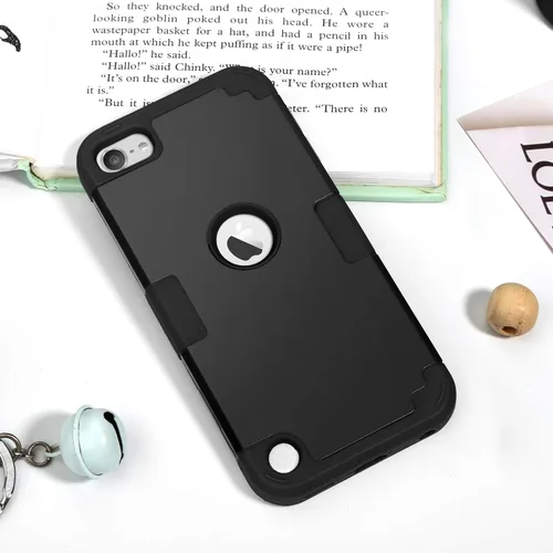 Vista 3 de IDweel - Funda para iPod Touch 7ª/6/5 Gen con 2 protectores de pantalla Negro