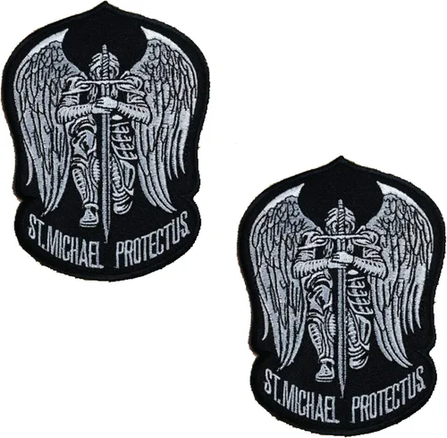 Vista 7 de St. Saint Michael Protect Us - Parche bordado de moral, parches tácticos militares para operador del ejército con cierres de gancho y bucle, 3.54 x