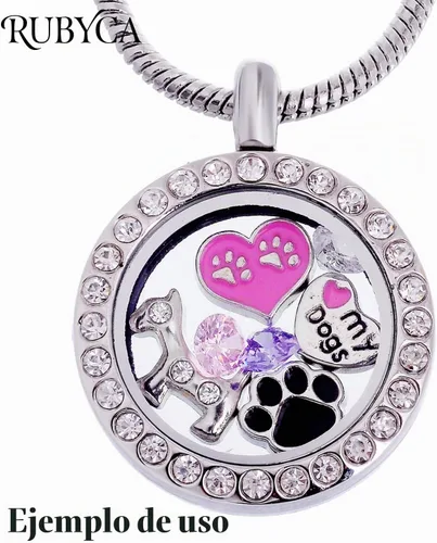 Vista 7 de RUBYCA Venta al por mayor encantos flotantes lote para DIY cristal Living Memory Locket Mix Silver Gold Color, Zinc, cristal