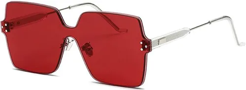 Vista 7 de J&L Glasses Gafas de sol de caramelo de color de lente transparente de una pieza sin montura de moda 1888 Ámbar