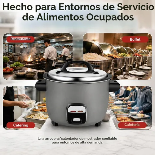 Vista 9 de Olla arrocera comercial de 40 tazas La olla arrocera de gran capacidad está diseñada para durar a través de un uso riguroso constante.