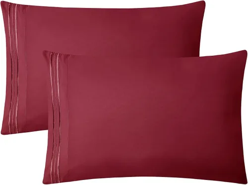 Vista 24 de Clara Clark Fundas de almohada de tamaño estándar – Funda de almohada ultra suave, fundas de almohada de microfibra ligera tamaño Queen – Juego de 2