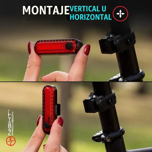 Vista 7 de Paquete de 2 luces traseras para bicicleta, fácil instalación de luces traseras de bicicleta, luces de bicicleta recargables USB C para conducción