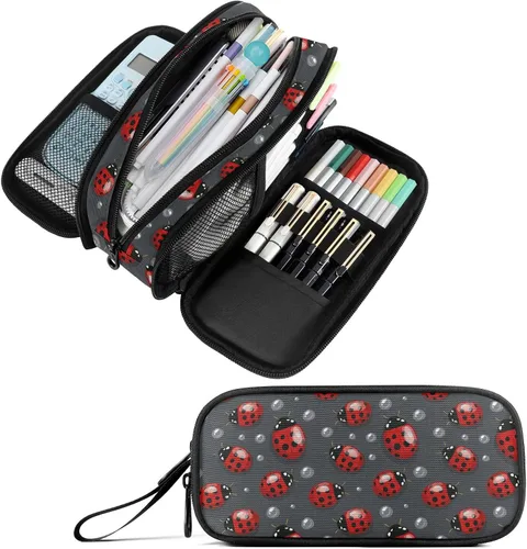 Vista 25 de Fustylead Alice - Estuche de ajedrez para lápices con cremallera, bolsa de maquillaje, bolsa de cosméticos, bolsa de viaje multiusos, caja