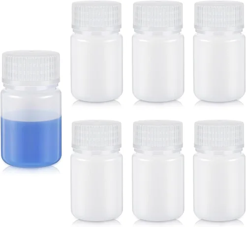 Vista 16 de Tatuo 6 piezas 30 ml 1 oz botellas de reactivo de polipropileno de plástico con tapas de rosca, envases de muestra transparentes de PP con tapa