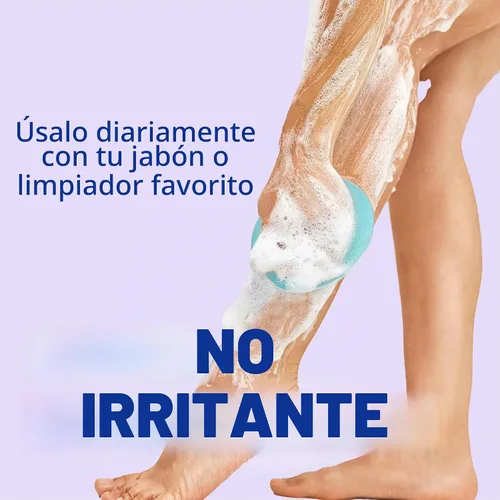 Vista 6 de Buf-Puf Esponja corporal, esponja de baño, desarrollada por dermatólogos, limpia la piel de la suciedad y el exceso de aceite, reutilizable