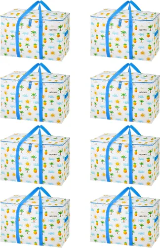 Vista 14 de VENO - Paquete de mudanzas, cajas de almacenamiento para embalaje universitario con tapas alternativas, para dormitorio, extragrande, asas