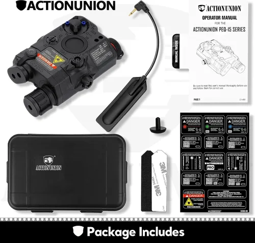 Vista 7 de ACTIONUNION Airsoft PEQ-15 - Láser IR + láser rojo visible + linterna LED blanca Visible Red Laser + Invisible IR Laser + LED Flashlight, with