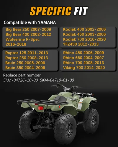 Vista 2 de Luz trasera de freno para cuatrimoto, luces de freno LED compatibles con Yamaha Grizzly Big Bear Bruin Kodiak Wolverine Rhino Viking 5KM-8472C-10-00