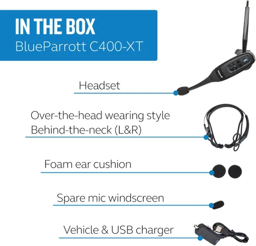 Vista 9 de BlueParrott C400-XT – Auriculares Bluetooth con control por voz, sonido líder en la industria con largo alcance inalámbrico, cancelación de ruido