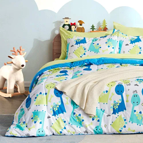 Vista 33 de SLEEP ZONE Juego de edredón de 5 piezas para niños, tamaño individual, súper lindo y suave, ropa de cama para niños en una bolsa, juego de 5 piezas