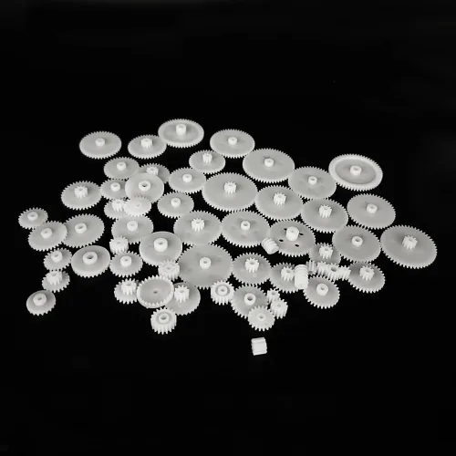 Vista 4 de 58 piezas de engranajes pequeños, juego de engranajes de plástico, módulo 0.5 para DC Motor, juguetes de modelo DIY, RC Car Robot